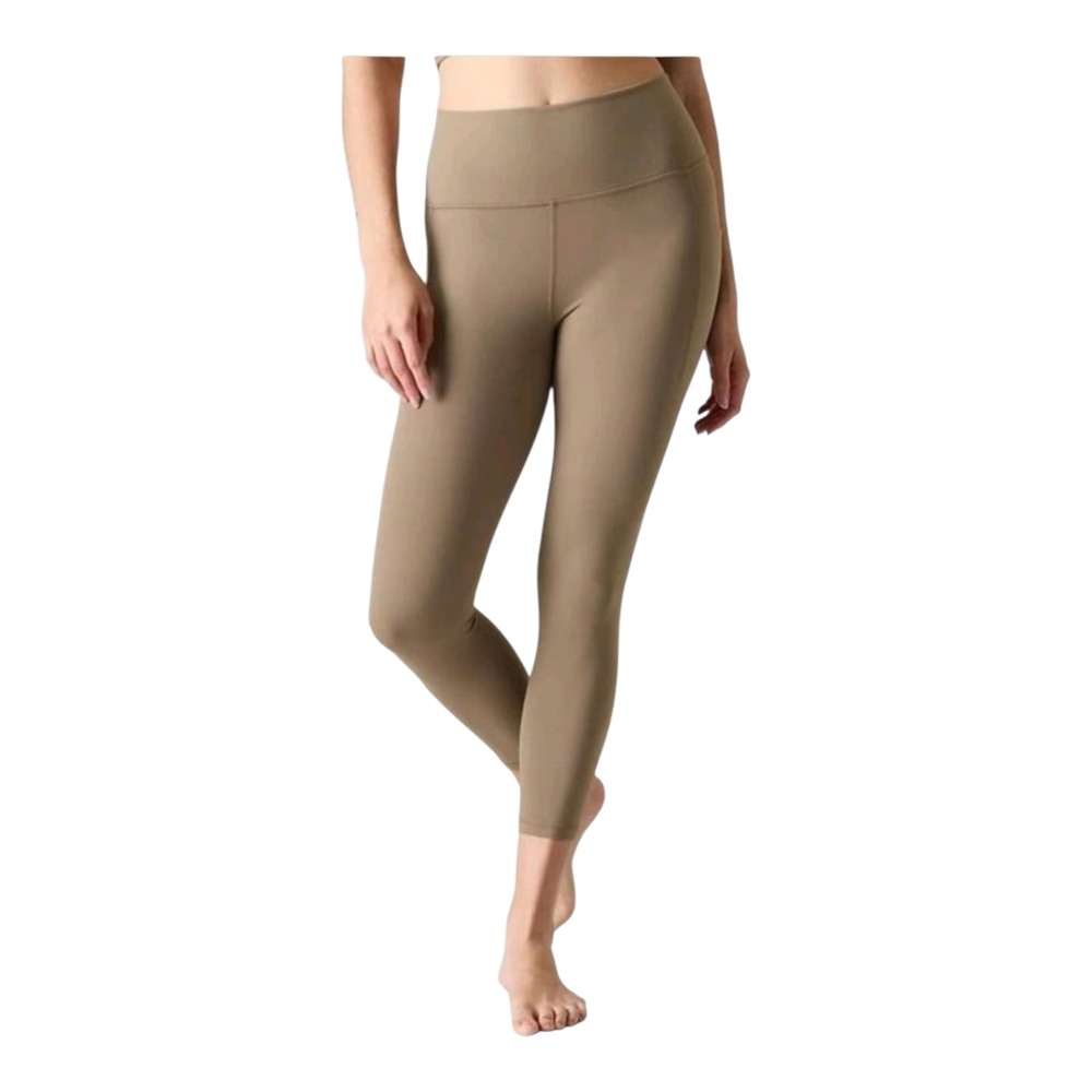 Athleta Salutation Stash Cinch‎ 7/8 Tight Leggings Pyrite Tan Small